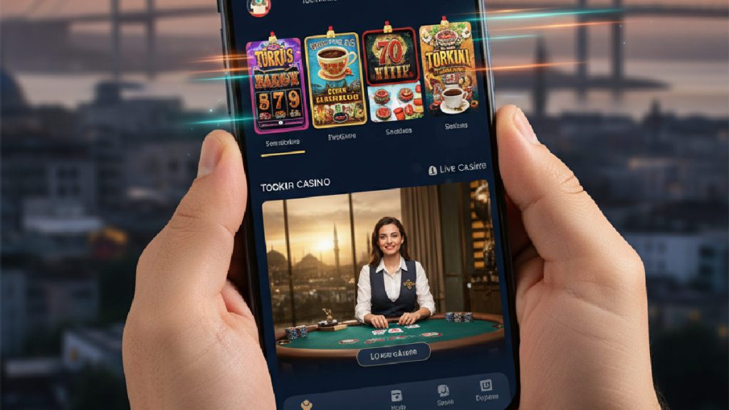 Akıllı telefon ekranında Casino Metropol arayüzü, canlı casino ve slot oyunları ile hızlı bir deneyim vadediyor.