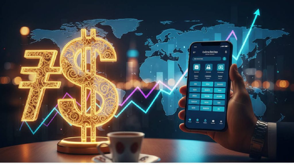 Milyar dolarlık online bahis sektörünün 2026 yılındaki küresel büyümesini simgeleyen bir görsel.