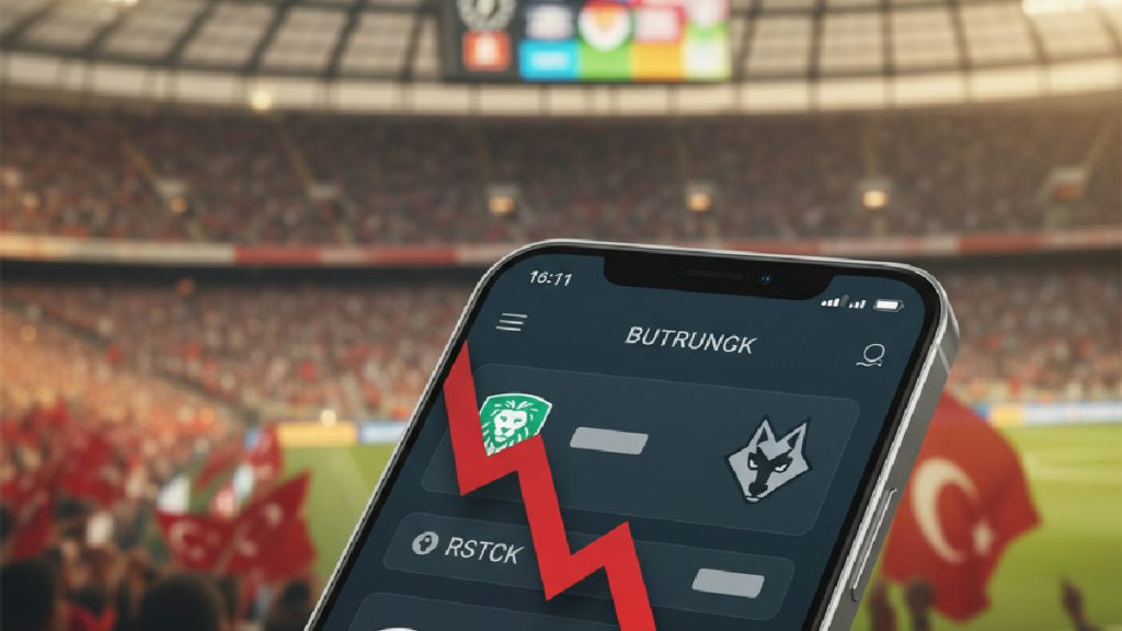 Dijital bahis ekranında futbol maçı oranlarının düştüğünü gösteren bir grafik.