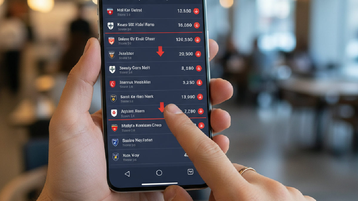 Online bahis platformunda oran düşüşü olan maçlar bugün tespit edilirken mobil uygulama kullanımı.